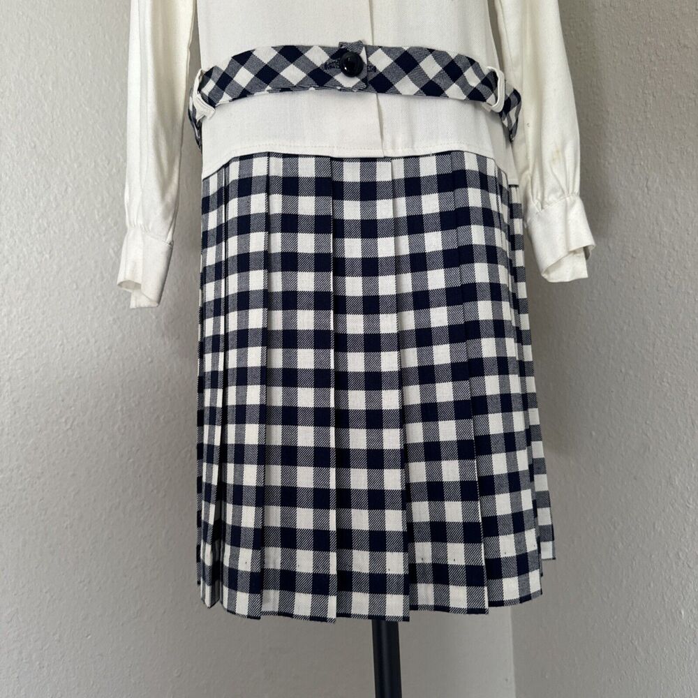 Vintage Gingham Midi Dress Women S Black White Cottagecore Old Money Aesthetic - Picture 5 of 14